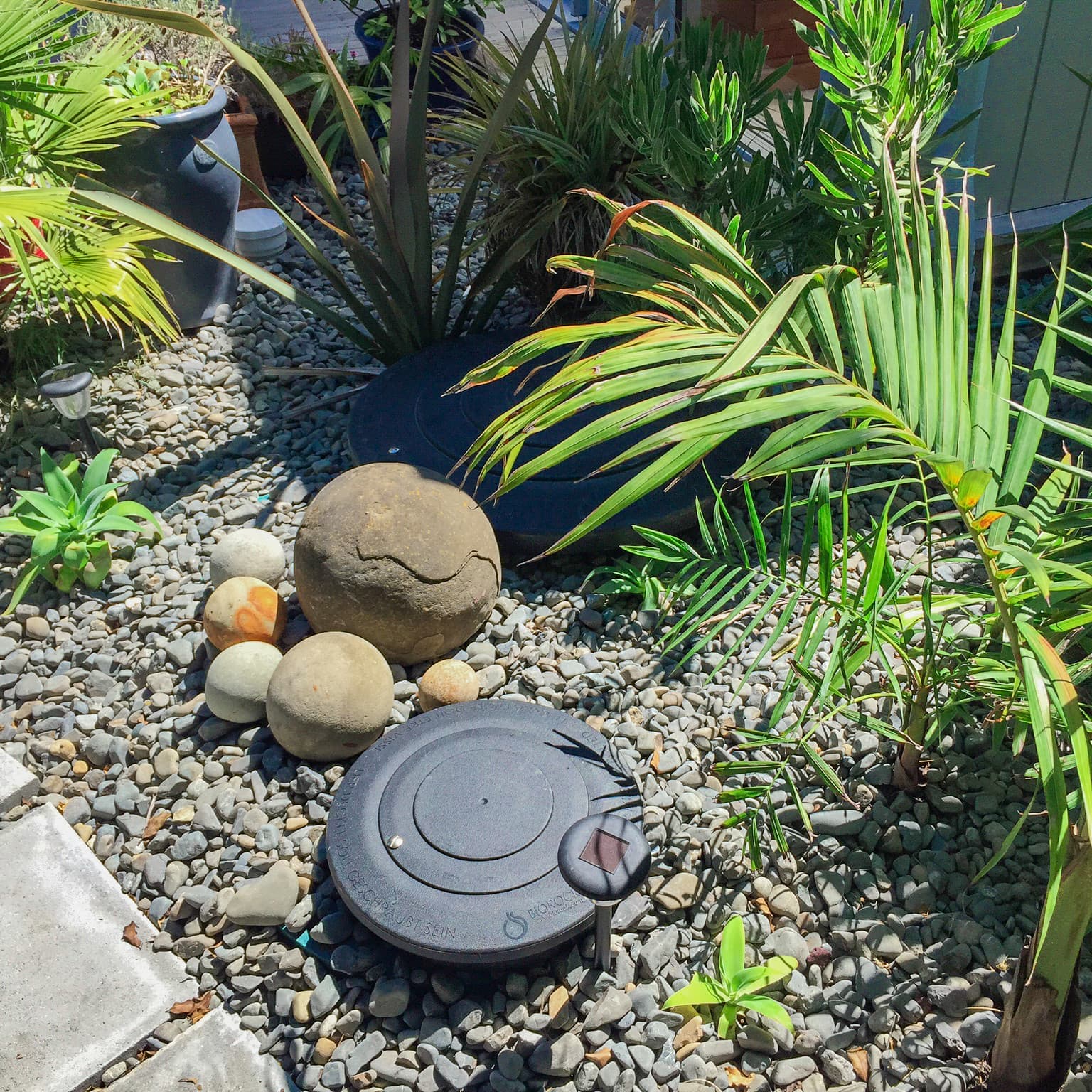 BIOROCK hidden installation in a garden in NZ